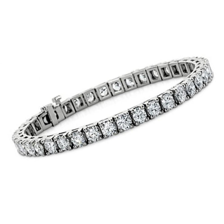 Genuine 8 Carats Round Diamond Ladies Bracelet White Gold