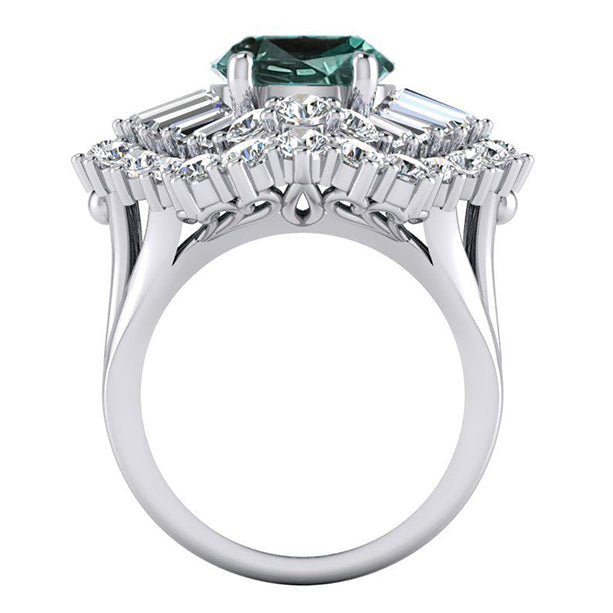 Genuine Alexandrite Diamond Ring Statement Jewelry