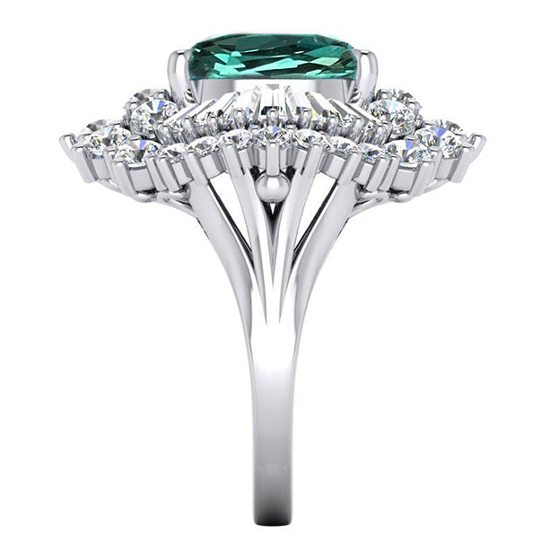 Genuine Alexandrite Diamond Ring Statement Jewelry