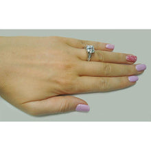 Genuine Asscher Cut Center Diamond Engagement Ring 3.28 Carats