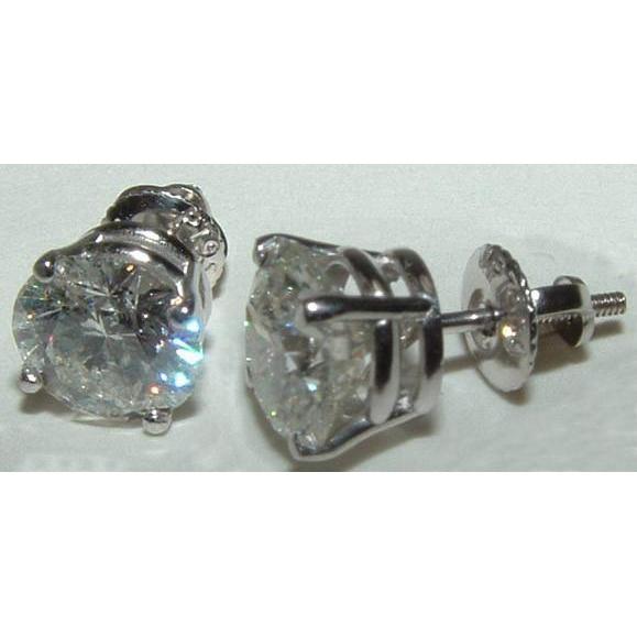 Genuine Big Diamond Stud Earring Diamond Earring Platinum