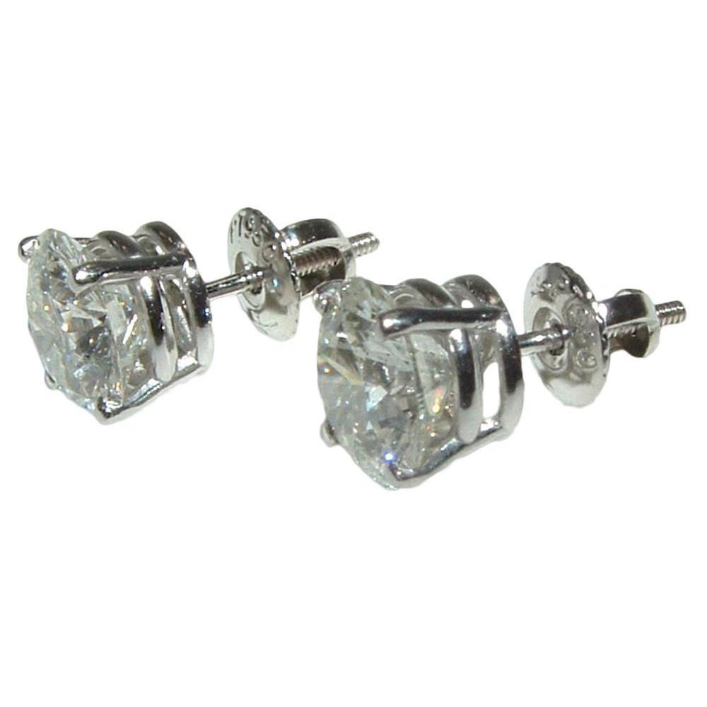 Genuine Big Diamond Stud Earring 5.02 Carats Diamond Earring Platinum