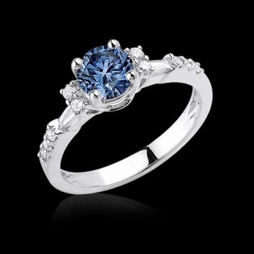 Genuine Blue Diamond Ring