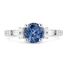 Genuine Blue Natural Earth Mined Diamond Ring
