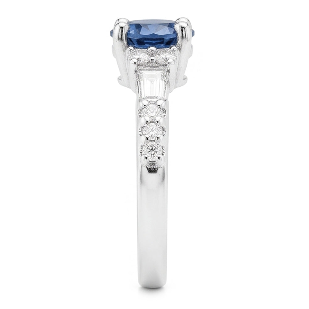 Genuine Blue Natural Earth Mined Diamond Ring