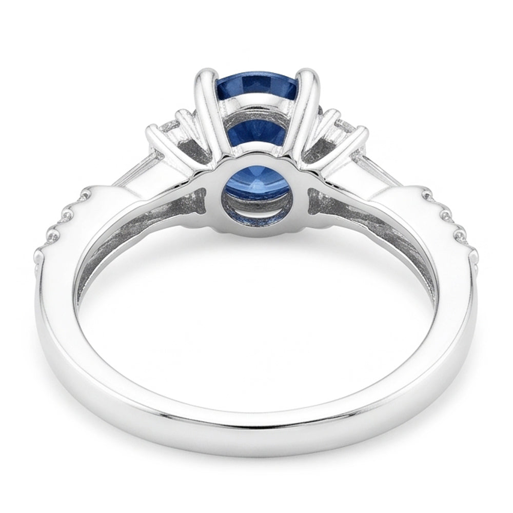 Genuine Blue Natural Earth Mined Diamond Ring