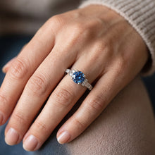 Genuine Blue Natural Earth Mined Diamond Ring