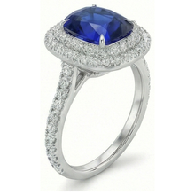 Genuine Ceylon Sapphire Halo Ring