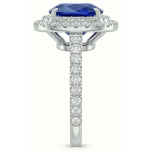 Genuine Ceylon Sapphire Halo Ring