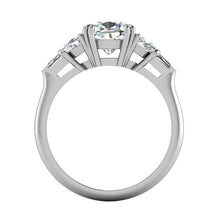 Genuine Cushion Diamond Engagement Ring 3 Carats Trillion Cut White Gold 18K 3