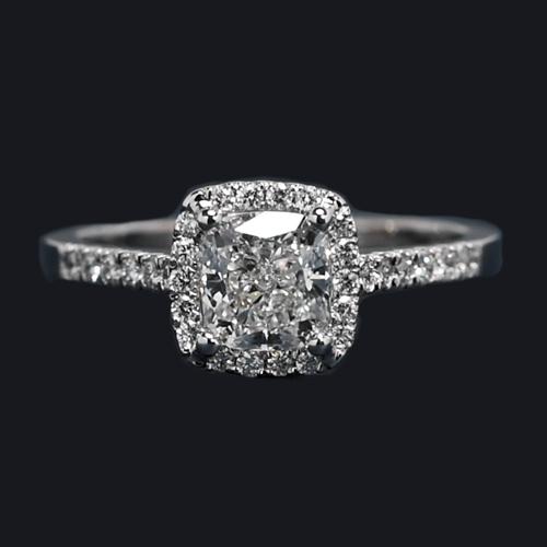 Cushion Halo Ring 1.34 Carats