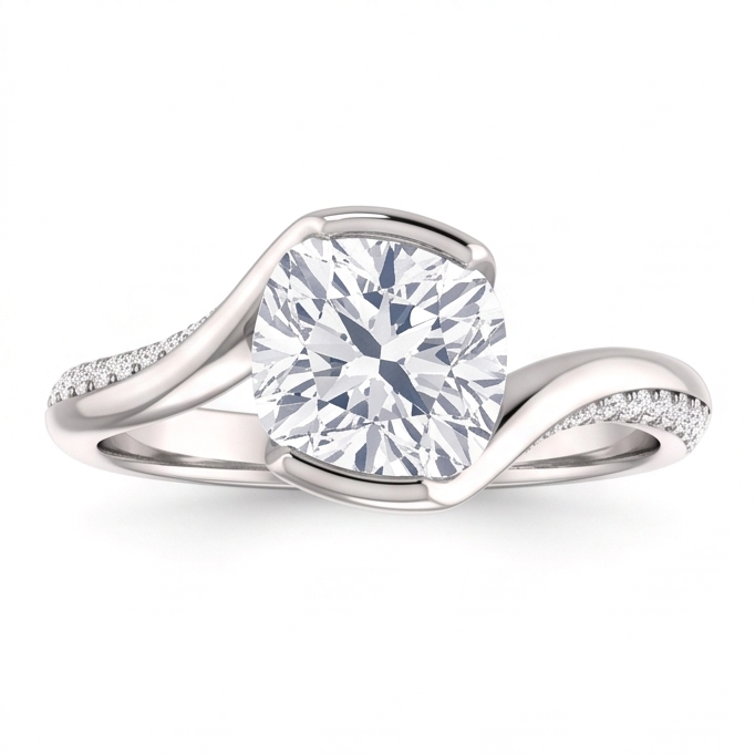 Genuine Cushion Natural Earth Mined DIAMOND ( NOT LAB GROWN ) Engagement Anniversary Ring 1.91 Carat White Gold 14K