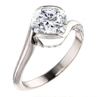 Genuine Cushion Natural Earth Mined DIAMOND ( NOT LAB GROWN ) Engagement Anniversary Ring 1.91 Carat White Gold 14K