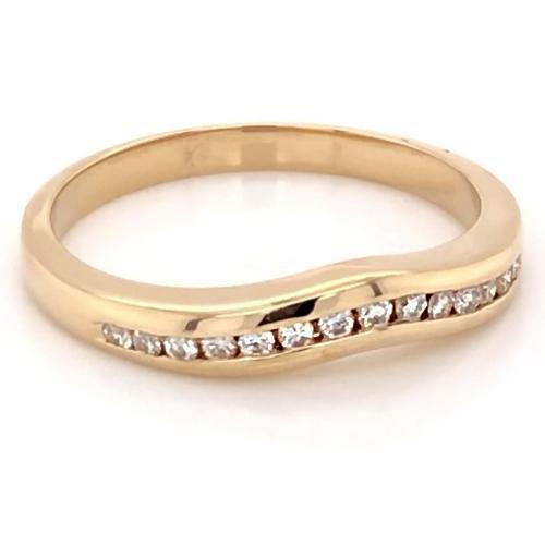 Genuine Diamond Anniversary Band Women Yellow Gold New