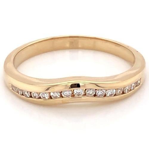 Genuine Diamond Anniversary Band 0.75 Carats Women Yellow Gold New