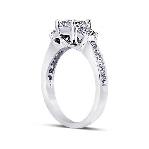 Genuine Diamond Anniversary Ring 2 Carats White Gold 14K