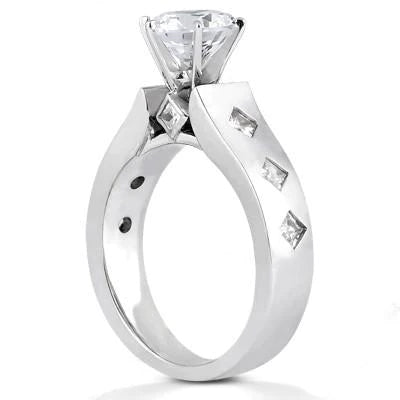 Genuine Diamond Anniversary Ring 2.01 Ct. White Gold With Accents