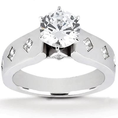 Genuine Diamond Anniversary Ring 2.01 Ct. White Gold With Accents