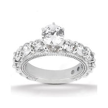 Genuine Diamond Antique Style Engagement Ring Set 6.75 Carats White 