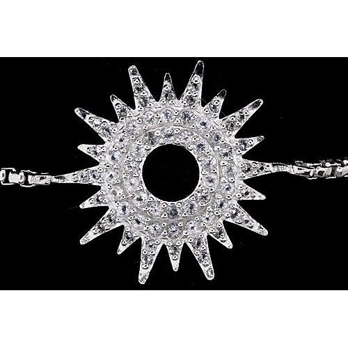 Genuine Diamond Bracelet 12 Carats Women White Gold Sunburst 