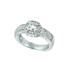 Genuine Diamond Engagement Fancy Ring 1 Carats 14K White Gold