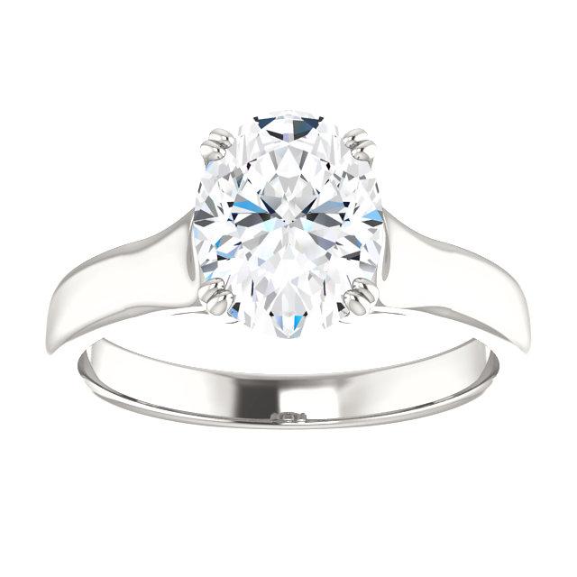 Genuine Diamond Engagement Oval Solitaire Ring 3.50 Carats White Gold3