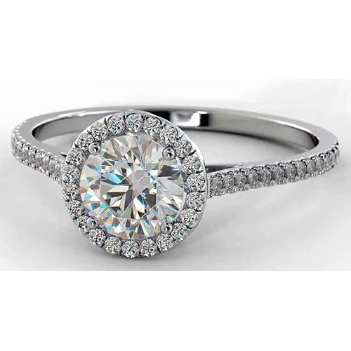 Genuine Diamond Engagement Ring Halo 2.75 Carats Women Jewelry