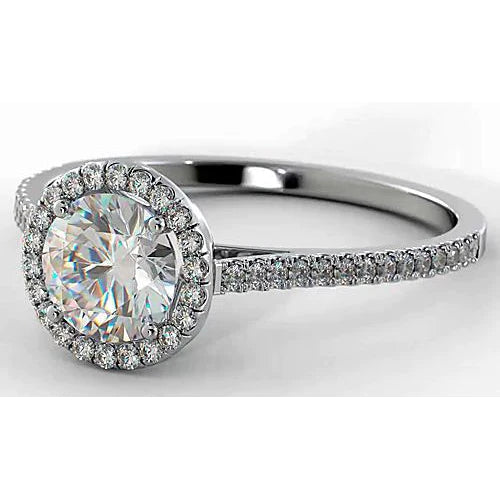 Genuine Diamond Engagement Ring Halo 2.75 Carats Women Jewelry