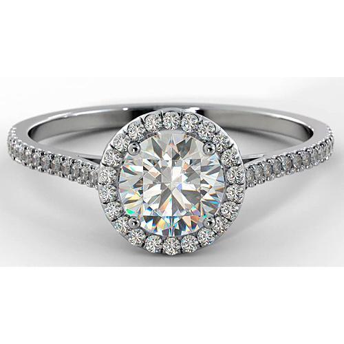 Genuine Diamond Engagement Ring Halo 2.75 Carats Women Jewelry