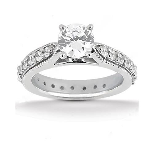 Genuine Diamond Engagement Ring Vintage Style Wrap Band Set 2.45 Carats WG