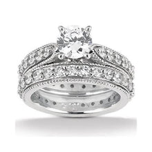 Genuine Diamond Engagement Ring Vintage Style Wrap Band Set 2.45 Carats WG