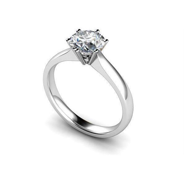 Genuine Diamond Engagement Solitaire Ring 0.75 Ct. White Gold 14K