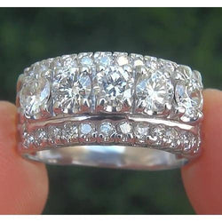 Genuine Diamond Eternity Wedding Band 12 Carats White Gold Jewelry