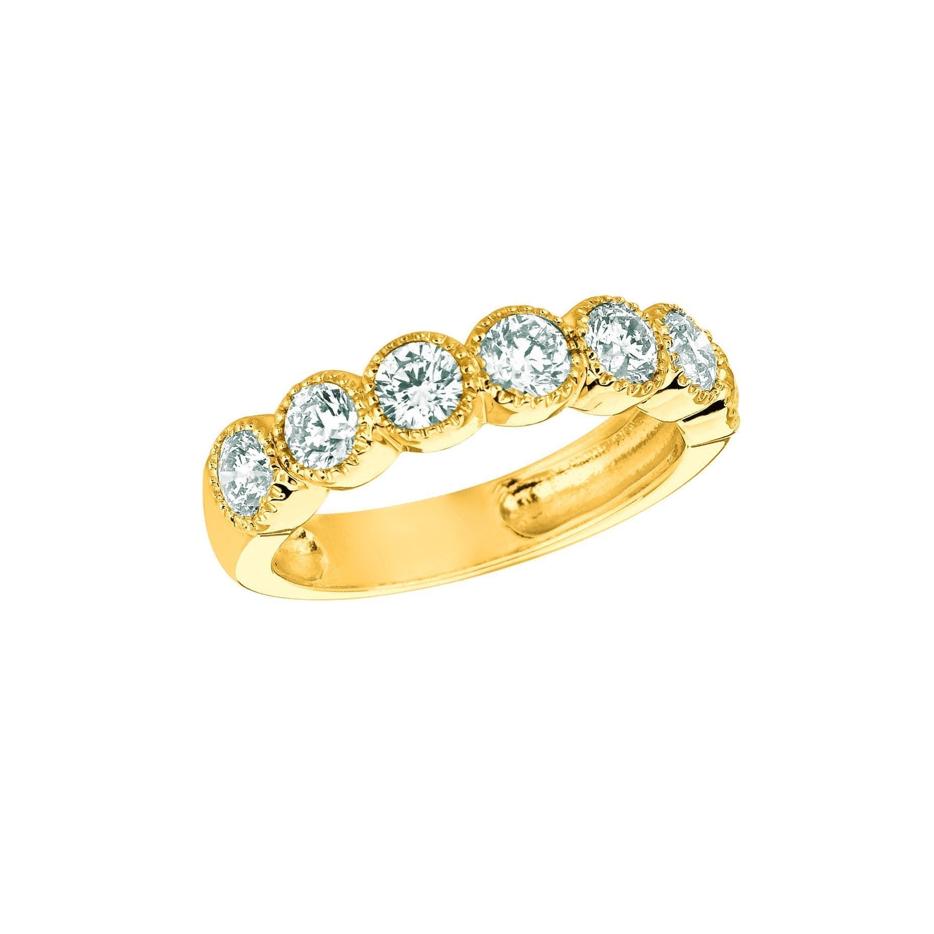 Genuine Diamond Half Eternity Band 1.40 Carats 14K Yellow Gold