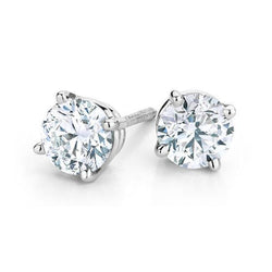 Genuine Diamond Lady Studs Earring 4 Carats White Gold 14K
