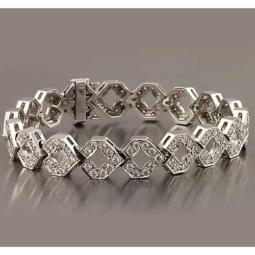 Genuine Diamond Men's Bracelet 16 Carats White Gold 14K New