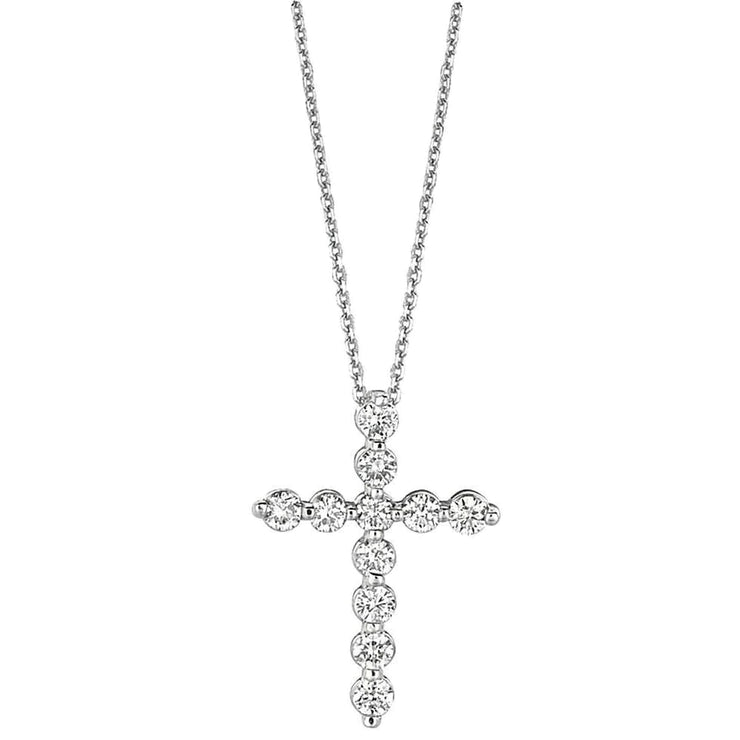 Genuine Diamond Necklace Cross Pendant