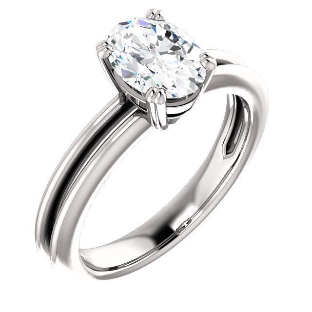 Genuine Diamond Solitaire Engagement Ring 2 Carats Split Shank Women Jewelry