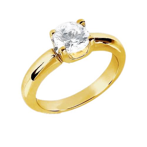 Genuine Diamond Solitaire Ring 0.75 Ct. Yellow Gold New Jewelry