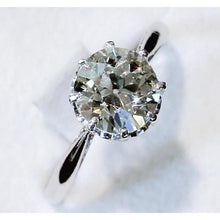Genuine Diamond Solitaire Ring 2.50 Carats Old Mine Classic Women Jewelry