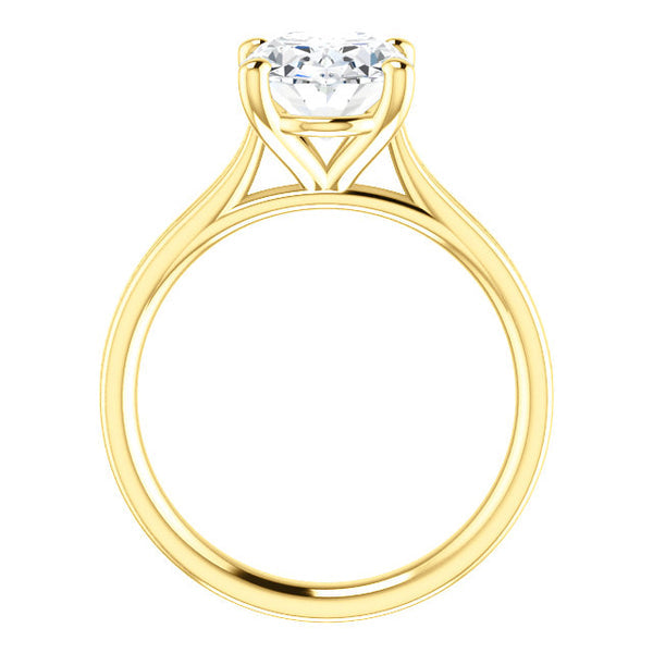 Genuine Diamond Solitaire Ring 5 Carats Women Yellow Gold Jewelry New