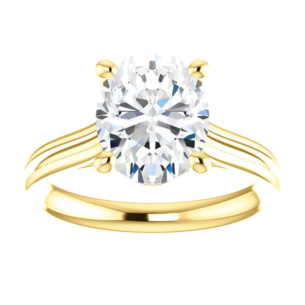 Genuine Diamond Solitaire Ring 5 Carats Women Yellow Gold Jewelry New