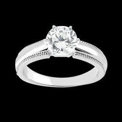 Genuine Diamond Solitaire Ring Antique Style White Gold 14K 1.01 Carat