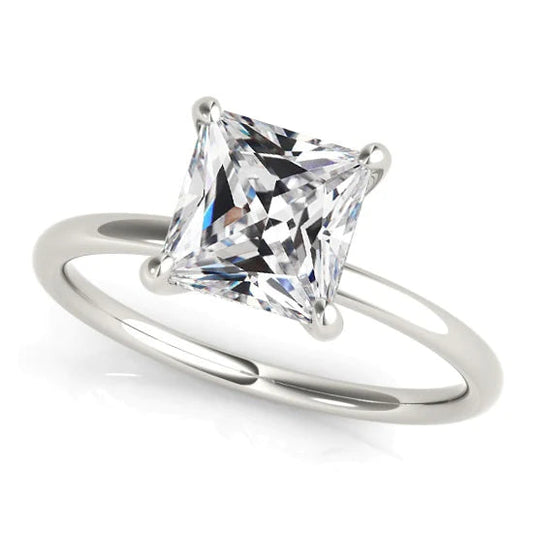 Genuine Diamond Solitaire Ring Cushion Old Mine Cut White Gold 5 Carats