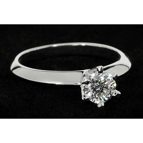 Genuine Diamond Solitaire Round Promise Ring 1 Carat White 