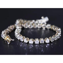  Genuine Diamond Tennis Bracelet 8 Carats F Vs1 Yellow Gold
