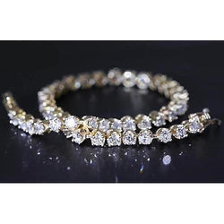 Genuine Diamond Tennis Bracelet 8 Carats F Vs1 Yellow Gold Women Jewelry