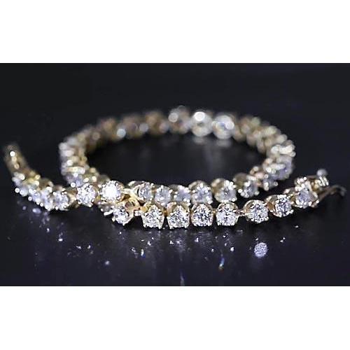  Genuine Diamond Tennis Bracelet 8 Carats F Vs1 Yellow Gold Women Jewelry