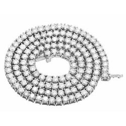 Genuine Diamond Tennis Chain Necklace 101.25 Carats 30 Inches 5.5 Mm White Gold 14K