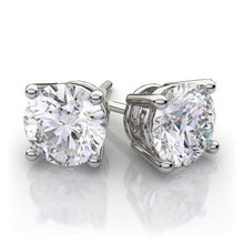 Genuine Diamond Women Stud Earrings 4 Carats White Gold
